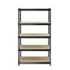 30 in. W x 60 in. H x 12 in. D 5-Tier Black Steel Shelving Unit