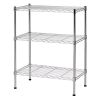 3-Tier 24"W x 14"D x 30"H Wire Shelving Unit;  Chrome