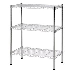 3-Tier 24"W x 14"D x 30"H Wire Shelving Unit;  Chrome