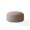 Indoor DINER DOT Light Grey Round Zipper Pouf - Cover Only - 24in dia x 20in tall