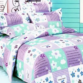 Blancho Bedding - [Purple Countryside] 100% Cotton 4PC Duvet Cover Set (Full Size)(Comforter not included)