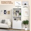 66 Inch Tall Double-Door Bookcase with Adjustable Shelf and Storage Cubes