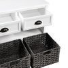 U_STYLE Homes Collection  Wood Storage Bench with 3  Drawers and 3 Woven Baskets