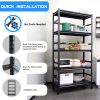 63"H Garage Shelving Bookshelf Kitchen Storage Rack with Wheels