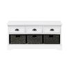 U_STYLE Homes Collection  Wood Storage Bench with 3  Drawers and 3 Woven Baskets