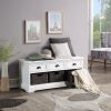 U_STYLE Homes Collection  Wood Storage Bench with 3  Drawers and 3 Woven Baskets