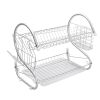 Multifunctional S-shaped Dual Layers Bowls & Dishes & Chopsticks & Spoons Collection Shelf Dish Drainer XH