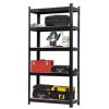 30 in. W x 60 in. H x 12 in. D 5-Tier Black Steel Shelving Unit