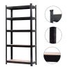 30 in. W x 60 in. H x 12 in. D 5-Tier Black Steel Shelving Unit