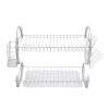 Multifunctional S-shaped Dual Layers Bowls & Dishes & Chopsticks & Spoons Collection Shelf Dish Drainer XH